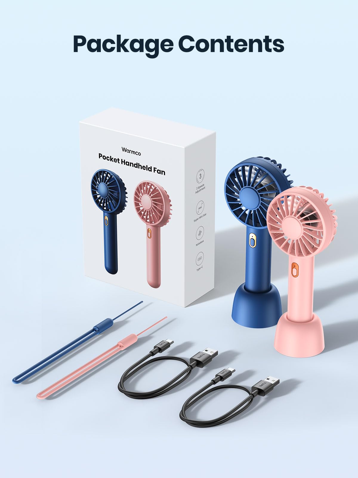2 Pack Mini Portable Handheld Fan, For them Hot Summer Days!!! Rechargeable and Durable.