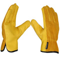 SAWANS Leather Work Gloves Thorn Resistant Gardening Gloves Heavy Duty for Men Women Breathable Flexible Construction